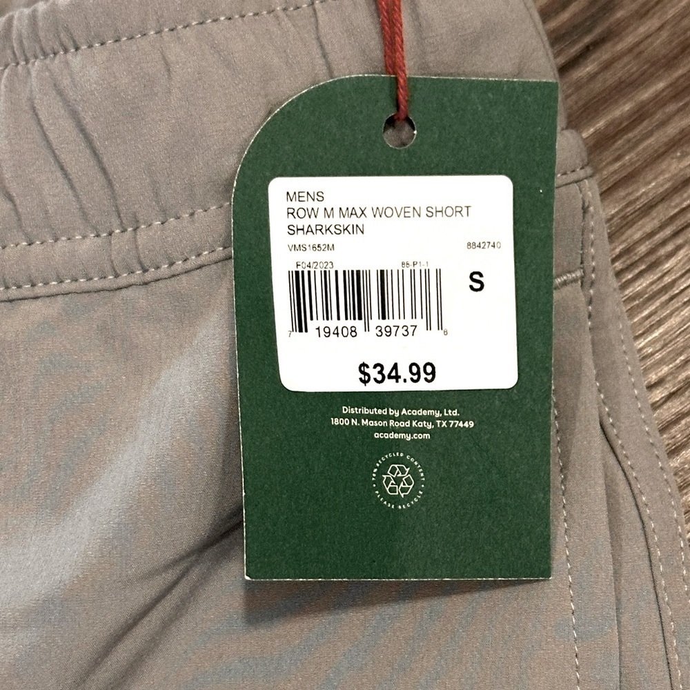 NWT R.O.W. Men's Max Woven Shorts Sharkskin Grey Size Small​​​​​​ - Picture 5 of 5